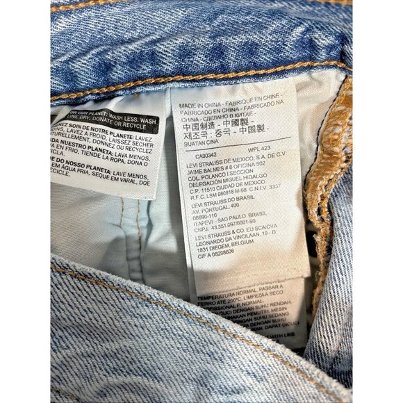 Levis 501 Cutoff Shorts Women's 27 Blue Lightwash Denim Button Fly Red Tab - Picture 9 of 10